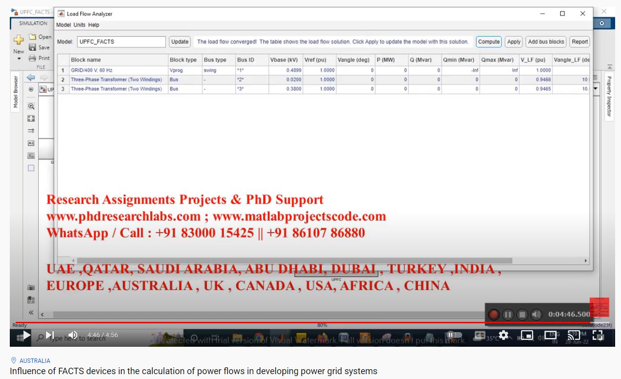 Influence Of Facts Devices In The Calculation Of Power Flows In Developing Power Grid Systems project simulation thumbnail for Renewable Energy Engineering