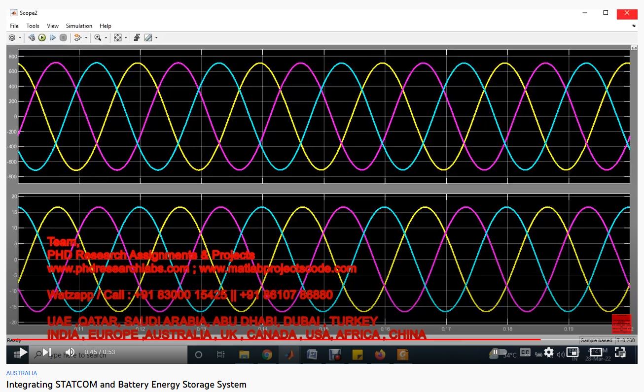 Integrating Statcom And Battery Energy Storage System project simulation thumbnail for Renewable Energy Engineering
