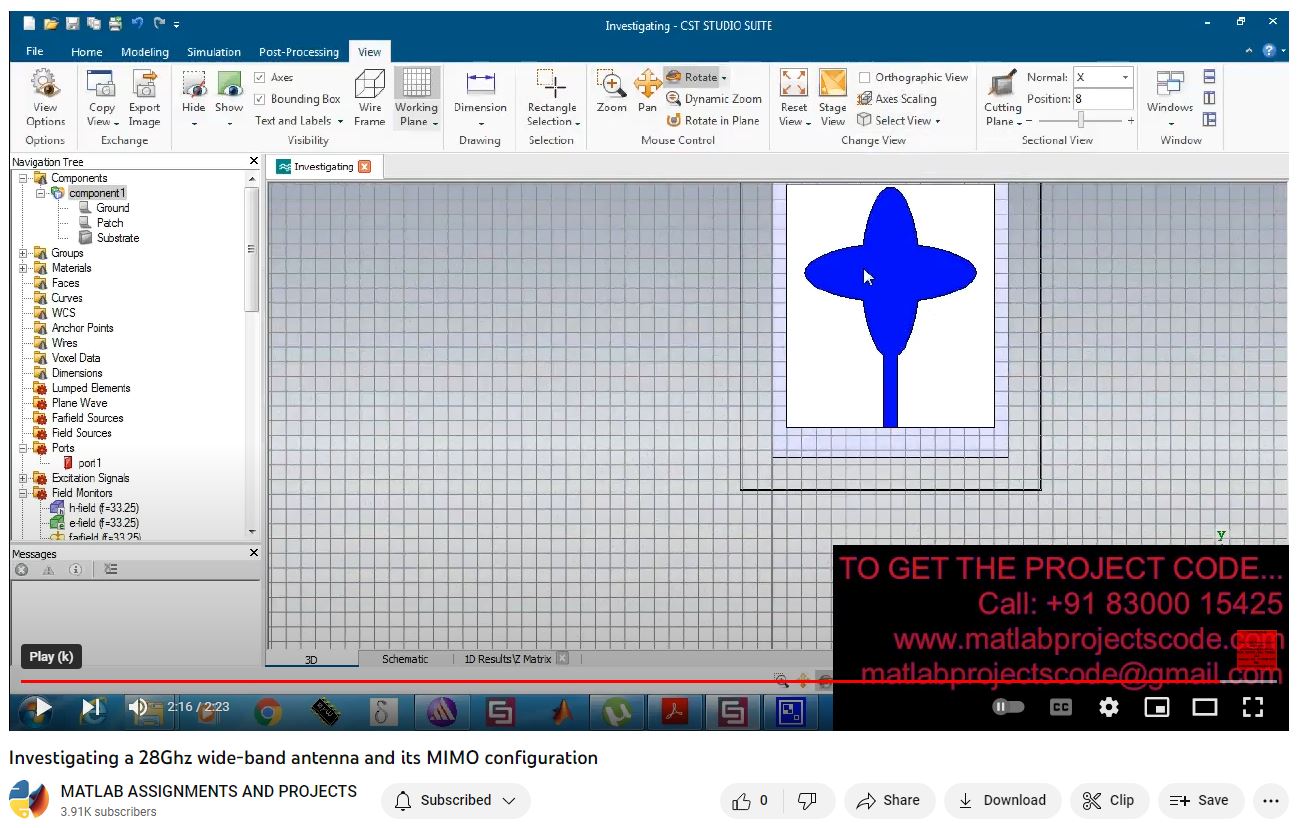 Investigating A 28Ghz Wide-Band Antenna And Its Mimo Configuration project simulation thumbnail for Electromagnetics and RF Engineering