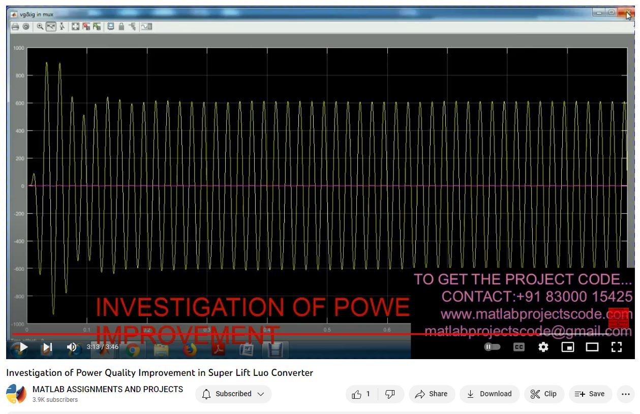 Investigation Of Power Quality Improvement | MATLAB Project
