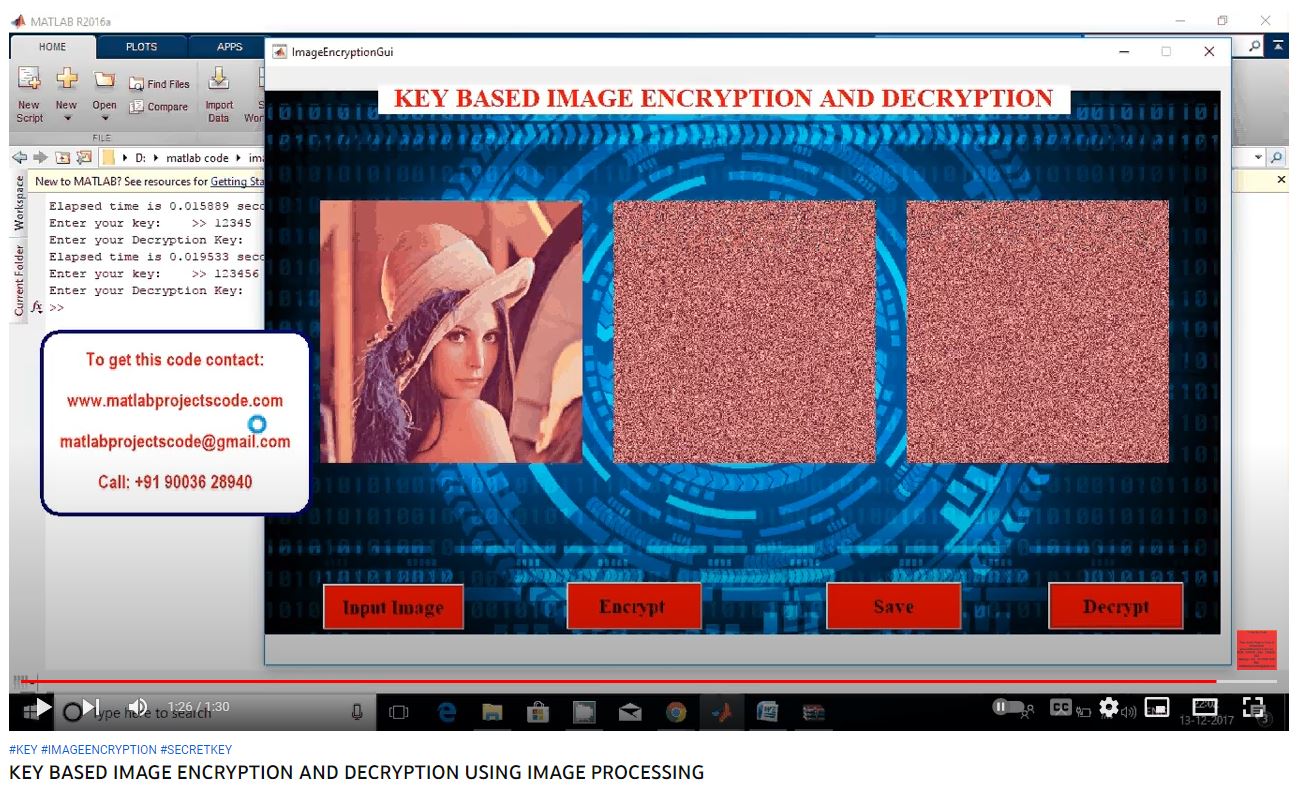 KEY based IMAGE ENCRYPTION AND DECRYPTION using IMAGE PROCESSING project simulation thumbnail for Signal Processing and AI Engineering