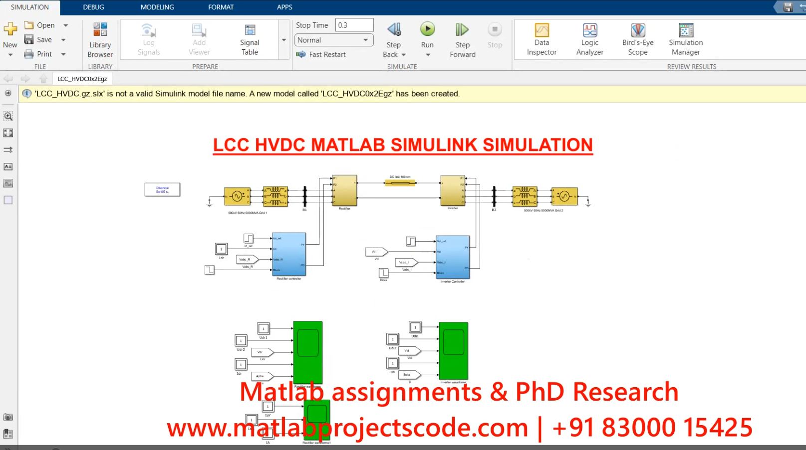 Lcc Hvdc Matlab Simulink Simulation-Electrical Simulink project simulation thumbnail for Power Electronics Engineering