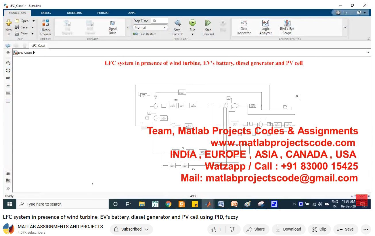 Lfc System In Presence Of Wind Turbine Ev S Battery Diesel Generator And Pv Cell Using Pid Fuzzy-Matlab Simulink-Electrical Assignments-Projects-Phd Research project thumbnail image