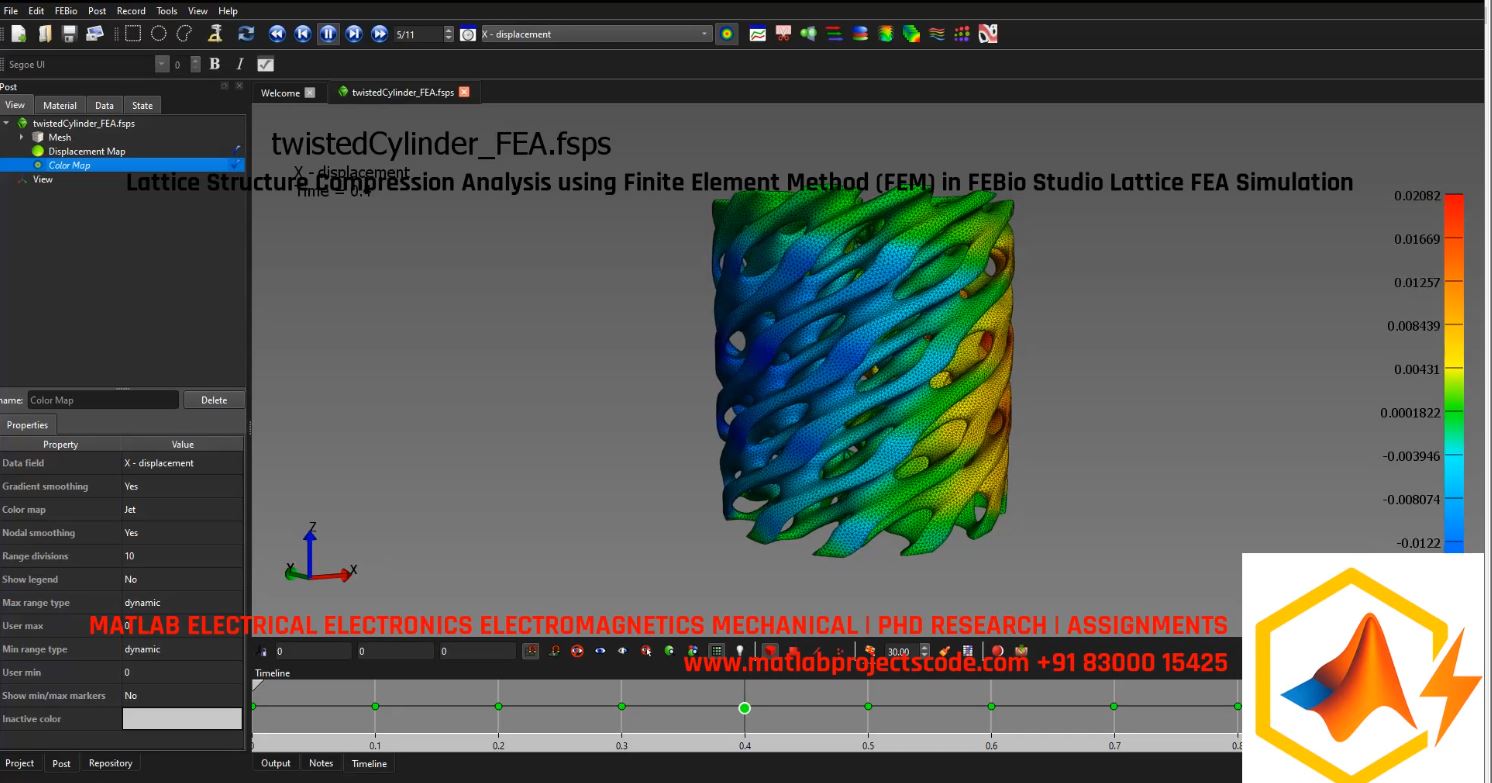 Lattice Structure Compression Analysis Using Finite Element Method Fem In Febio Studio Lattice Fea Simulation project thumbnail image