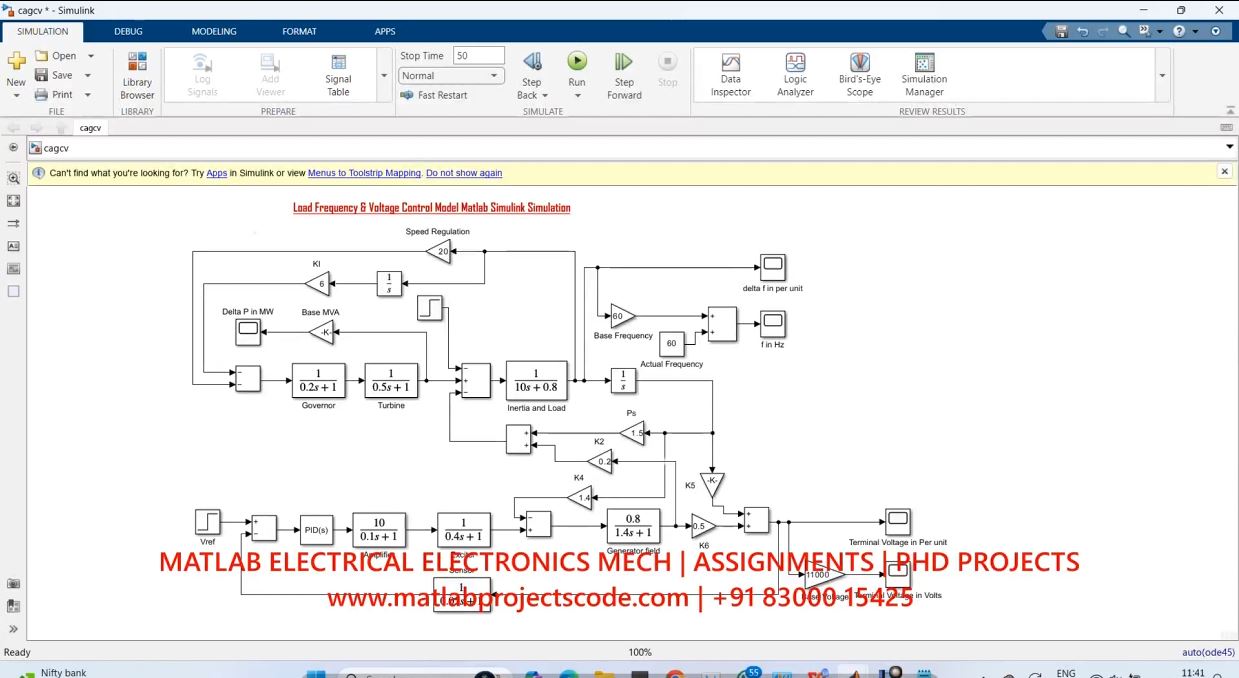 Load Frequency Voltage Control Model Matlab Simulink Simulation-Electrical project thumbnail image