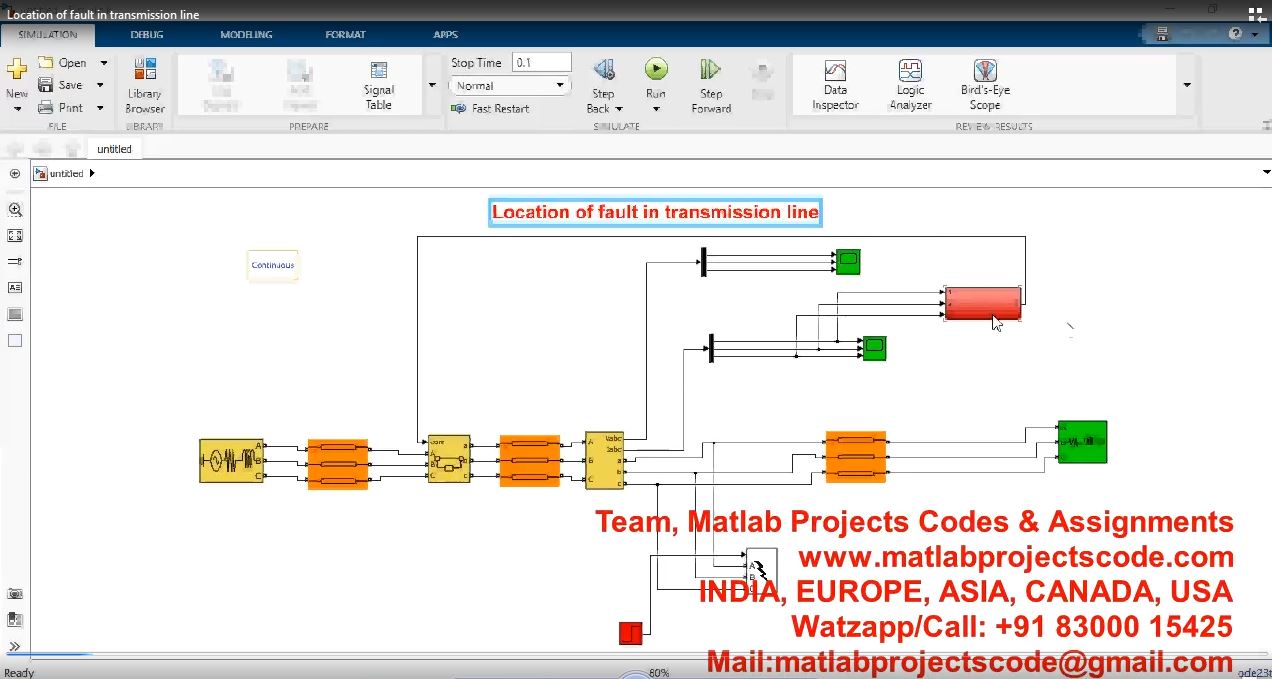Location Of Fault In Transmission Line project simulation thumbnail for Electrical Engineering