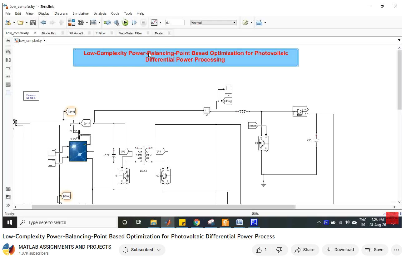 Low-Complexity Power-Balancing-Point Based Optimization For Photovoltaic Differential Power Process-Matlab Simulink-Electrical Assignments-Projects-Phd Research project simulation thumbnail for Renewable Energy Engineering