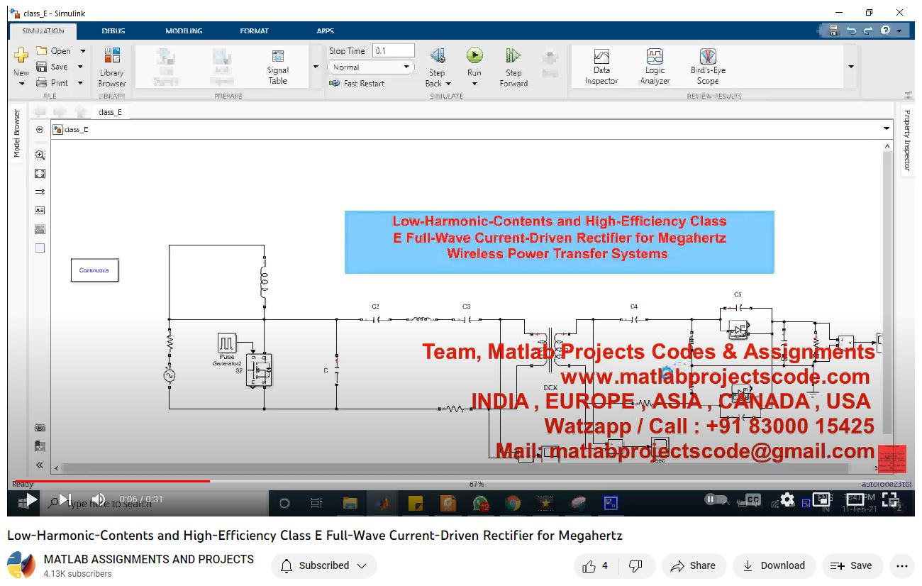 Low-Harmonic-Contents And High-Efficiency Class E Full-Wave Current-Driven Rectifier For Megahertz project simulation thumbnail for Electronics Engineering