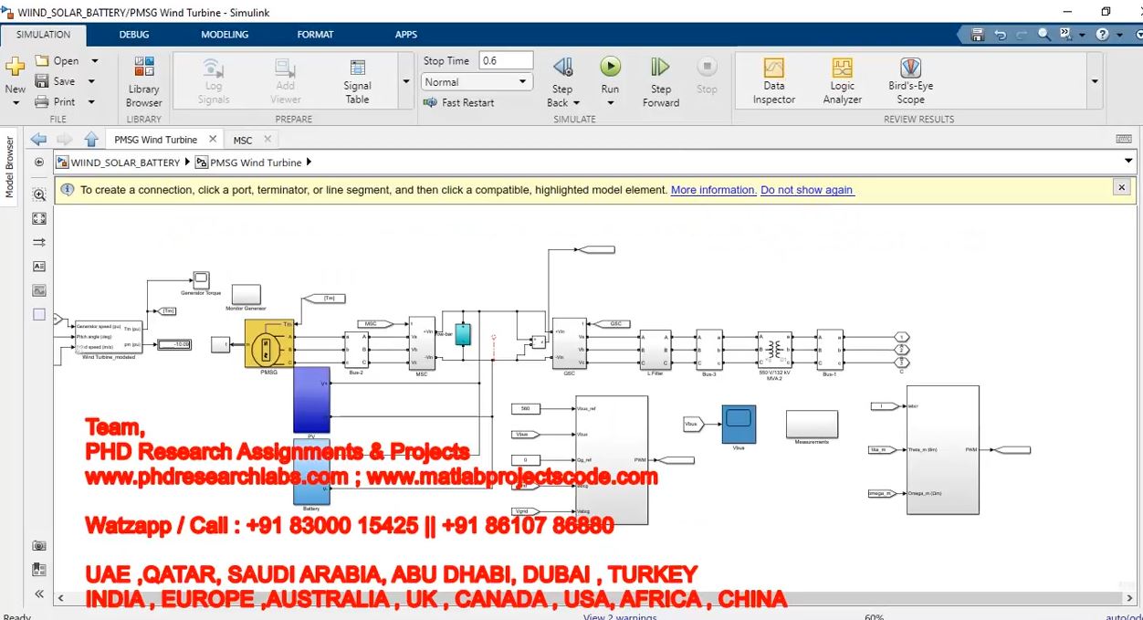 Modelling And Performance Analysis Of A Hybrid Wind And Solar Power Generator With Battery project simulation thumbnail for Renewable Energy Engineering