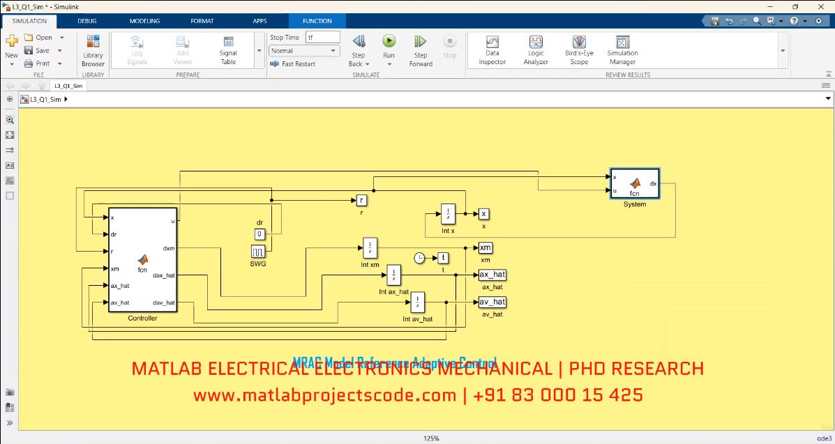 Mrac Model Reference Adaptive Control | MATLAB Project