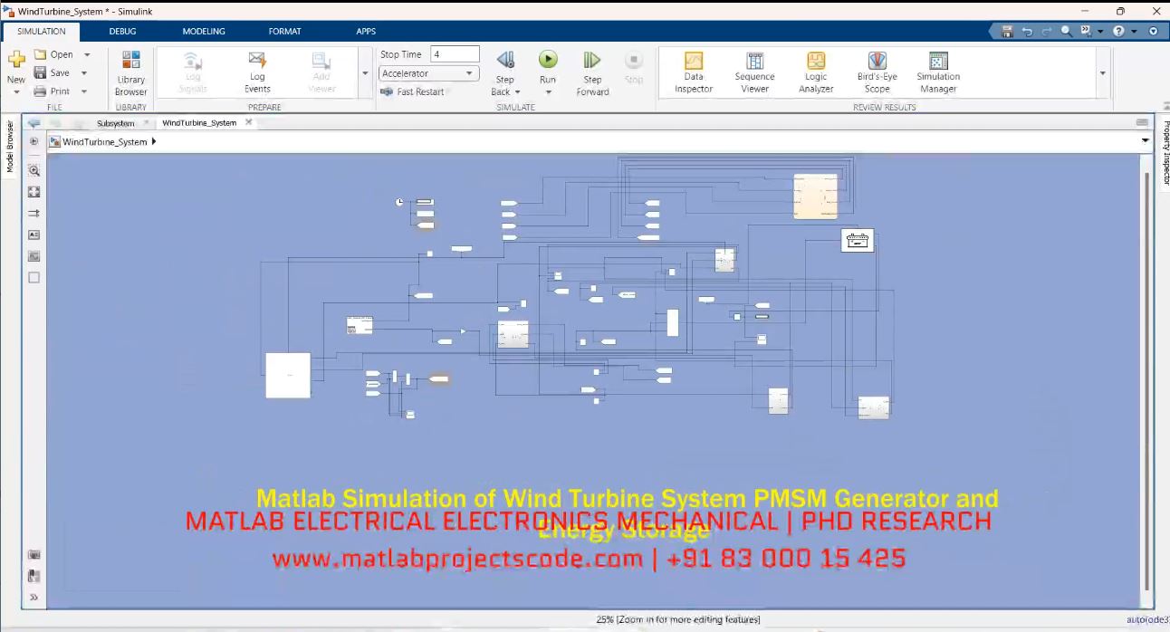 Matlab Simulation Of Wind Turbine System Pmsm Generator And Energy Storage project simulation thumbnail for Renewable Energy Engineering