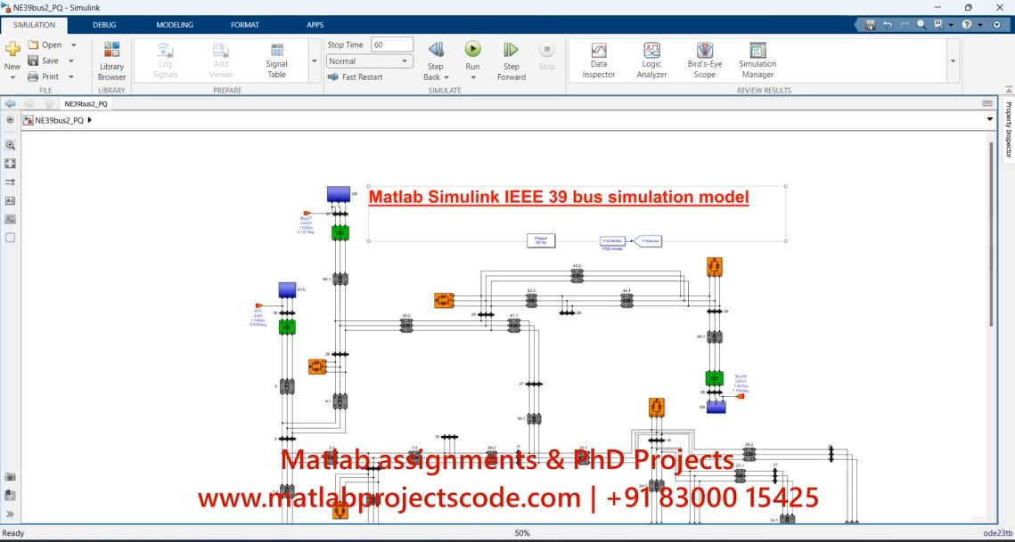 Matlab Simulink Ieee 39 Bus - Electrical Simulation project simulation thumbnail for Electrical Engineering
