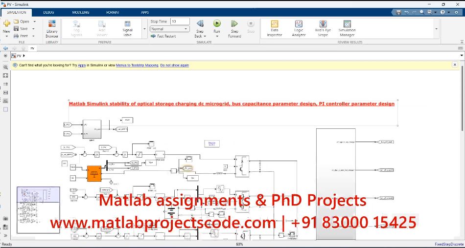 Matlab Simulink Stability Of Optical Storage Charging Dc Microgrid Bus Capacitance Parameter Design Pi Controller Parameter Design project simulation thumbnail for Renewable Energy Engineering