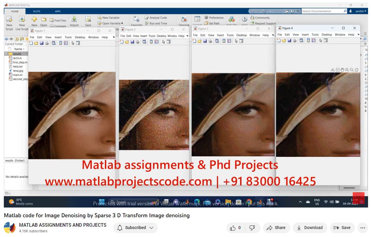 Matlab Code For Image Denoising By Sparse 3-D Transform - Image Denoising project simulation thumbnail for Signal Processing and AI Engineering