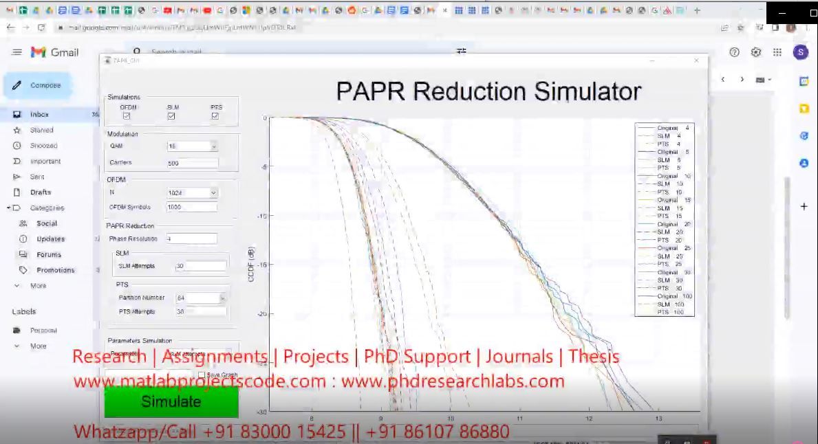 MATLAB Implementation of PAPR Reduction Simulator using SLM and PTS project simulation thumbnail for Electrical Engineering