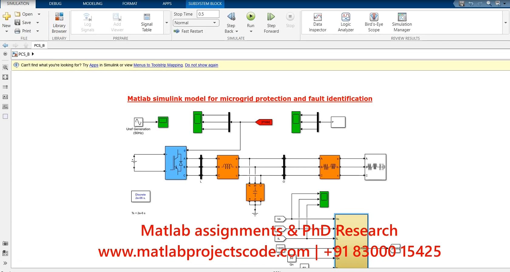 Matlab Simulink Model For Microgrid Protection And Fault Identification project simulation thumbnail for Renewable Energy Engineering