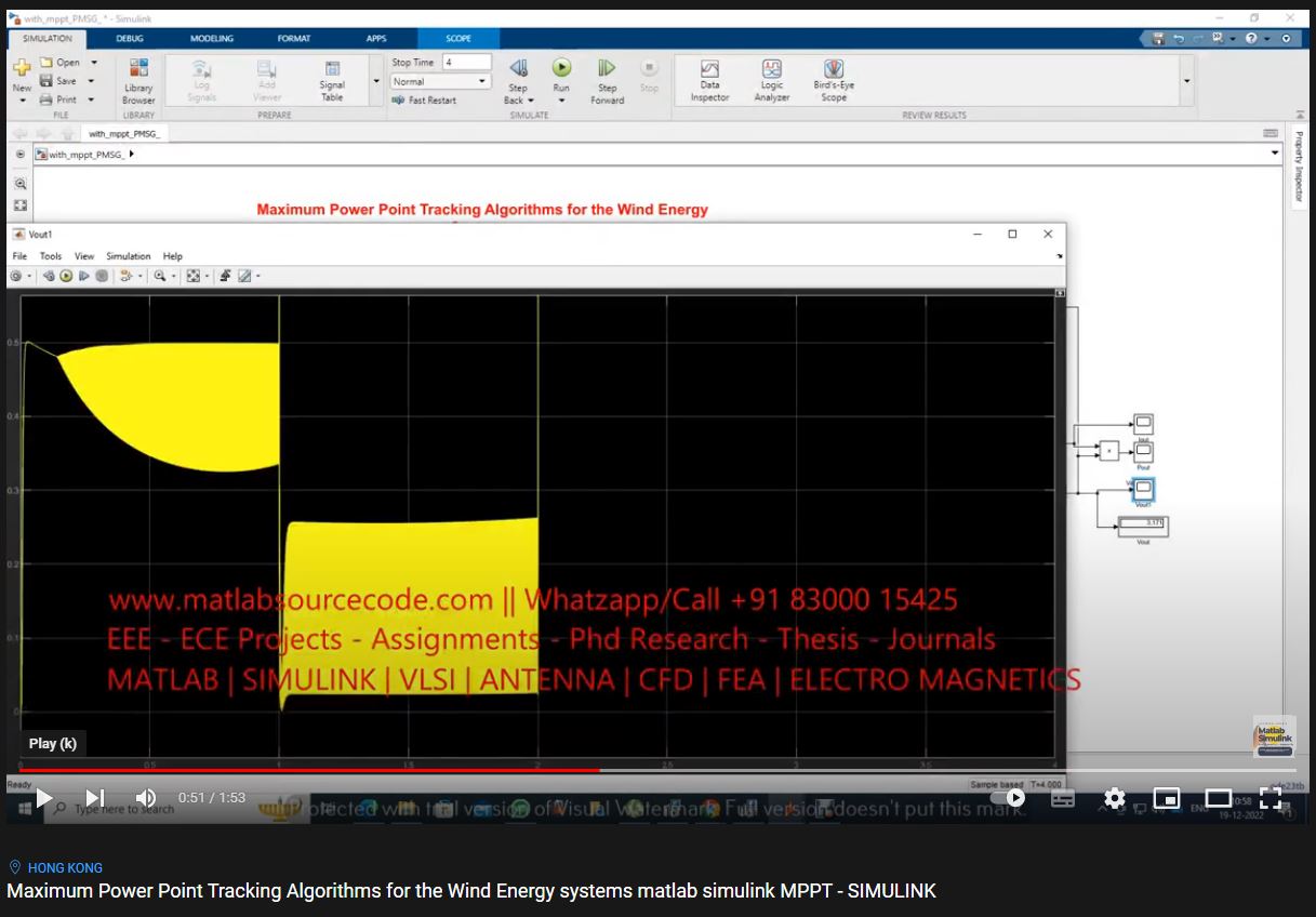 Maximum Power Point Tracking Algorithms For The Wind Energy Systems Matlab Simulink Mppt project simulation thumbnail for Renewable Energy Engineering