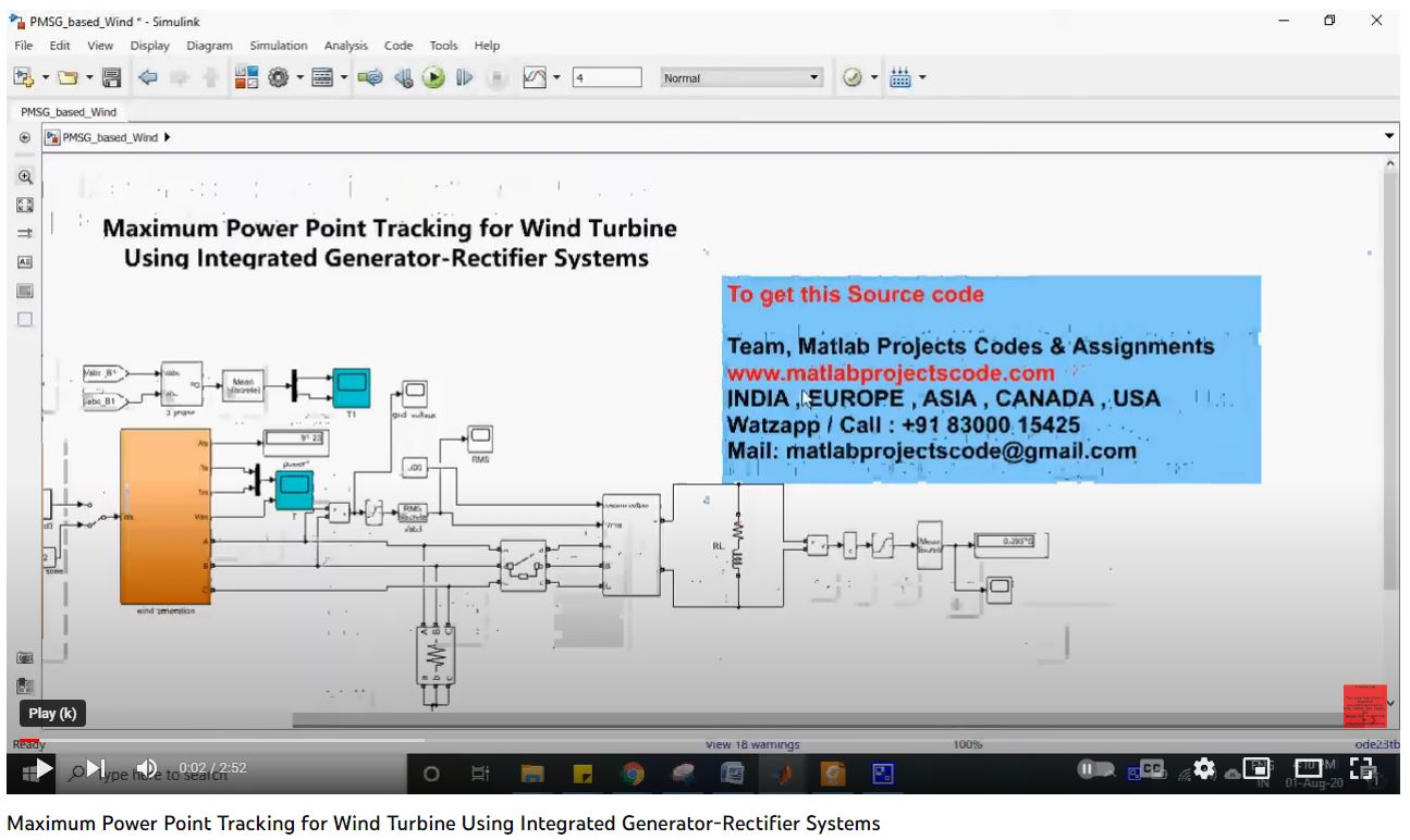 Maximum Power Point Tracking For Wind Turbine Using Integrated Generator-Rectifier Systems project simulation thumbnail for Renewable Energy Engineering