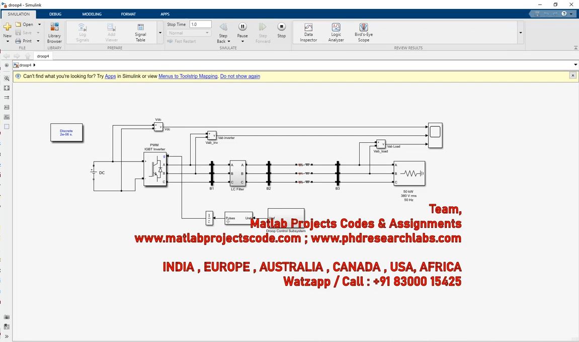 Micro-Grid Inverter Control Droop Control And Single-Phase Islanding Control _ Simulink _ Matlab project thumbnail image