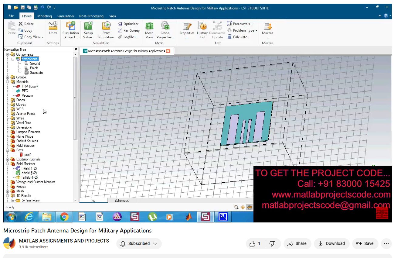 Microstrip Patch Antenna Design For Military Applications project simulation thumbnail for Electromagnetics and RF Engineering