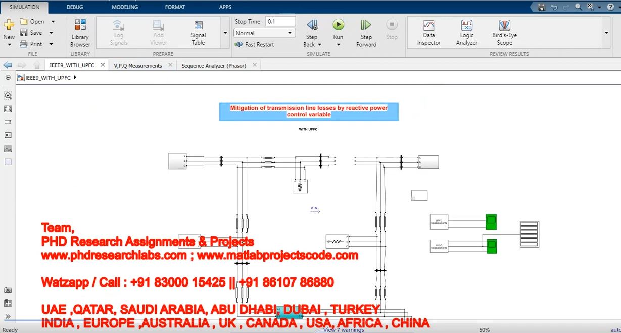 Mitigation Of Transmission Line Losses By Reactive Power Control Variable project simulation thumbnail for Renewable Energy Engineering