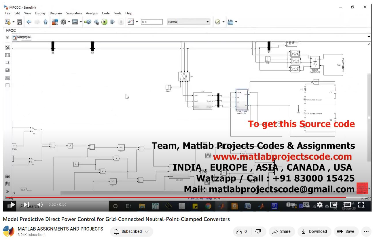 Model Predictive Direct Power Control For Grid-Connected Neutral-Point-Clamped Converters project simulation thumbnail for Renewable Energy Engineering