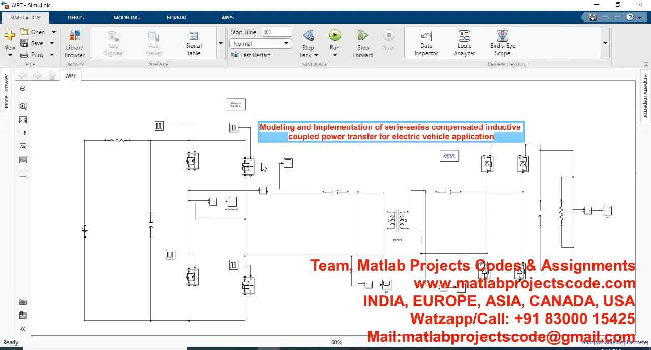 Modeling And Implementation Of Series-Series Compensated Inductive Coupled Power Transfer For project simulation thumbnail for Renewable Energy Engineering