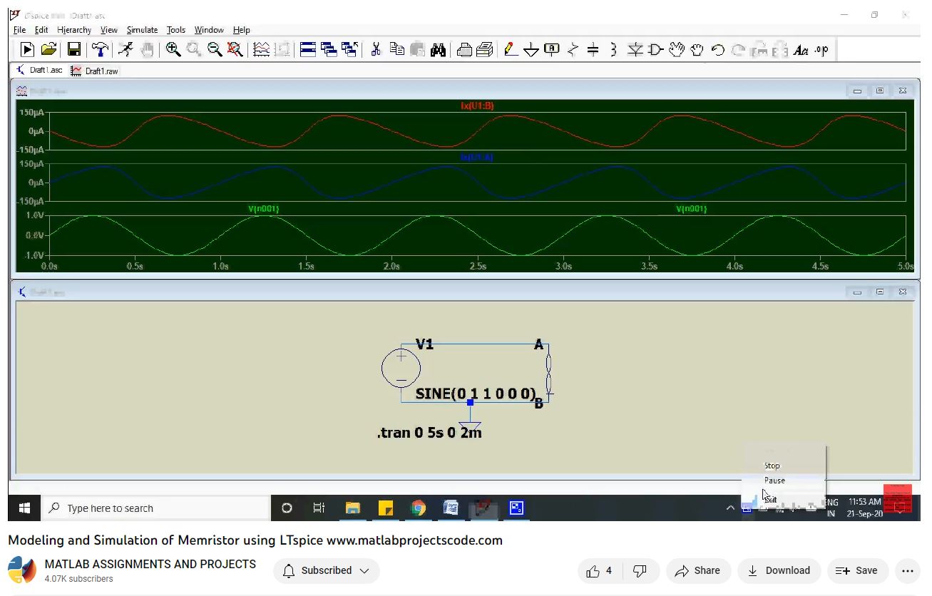 Modeling And Simulation Of Memristor Using Ltspice-Antenna-Vlsi-Electrical Assignments-Projects-Phd Research project simulation thumbnail for Electromagnetics and RF Engineering