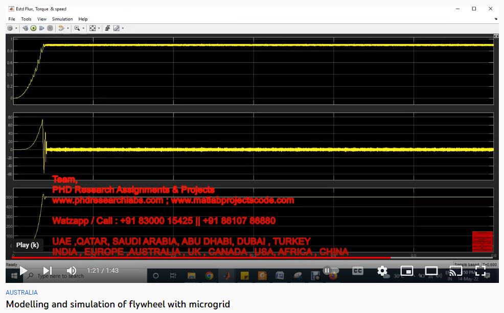 Modelling And Simulation Of Flywheel With Microgrid project simulation thumbnail for Renewable Energy Engineering