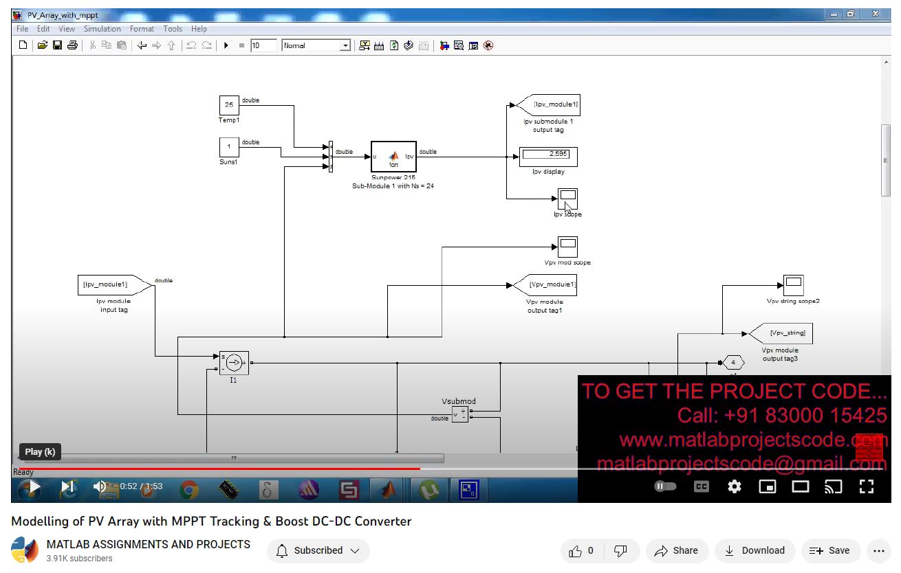 Modelling Of Pv Array With Mppt Tracking Boost Dc-Dc Converter project thumbnail image