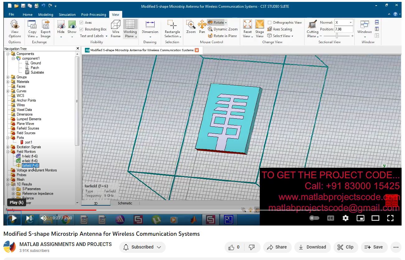 Modified S-Shape Microstrip Antenna For Wireless Communication Systems project simulation thumbnail for Electromagnetics and RF Engineering