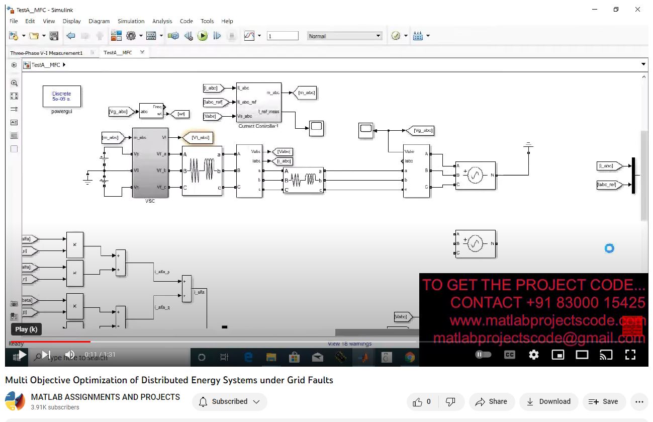 Multi Objective Optimization Of Distributed Energy Systems Under Grid Faults project simulation thumbnail for Electrical Engineering