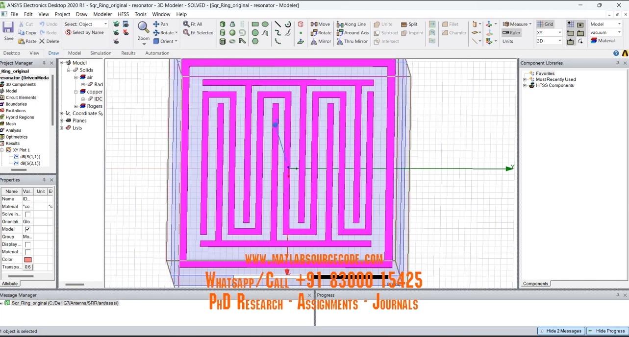 Multiband Negative Permittivity Metamaterial Based Resonator-Antenna Hfss Project project simulation thumbnail for Electromagnetics and RF Engineering