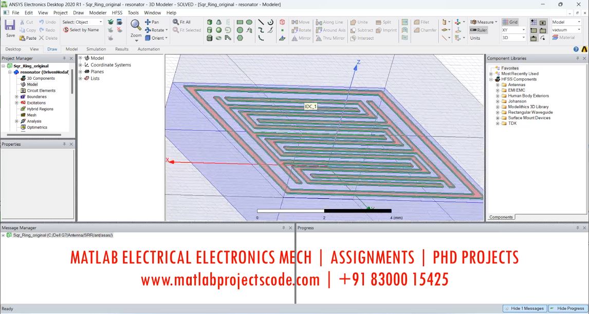 Multiband Negative Permittivity Metamaterial Square Ring Resonator Srr - Hfss Antenna Design project simulation thumbnail for Electromagnetics and RF Engineering