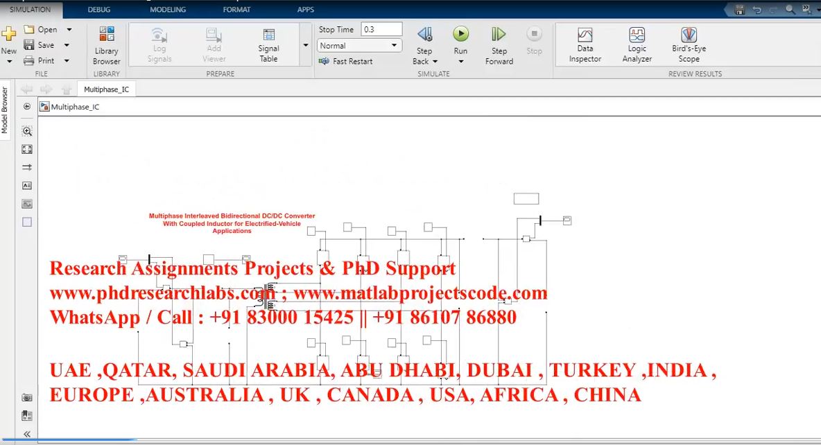 Multiphase Interleaved Bidirectional Dc_Dc Converter With Coupled Inductor For Electrified-Vehicle project simulation thumbnail for Mechanical, EV and Mechatronics Engineering