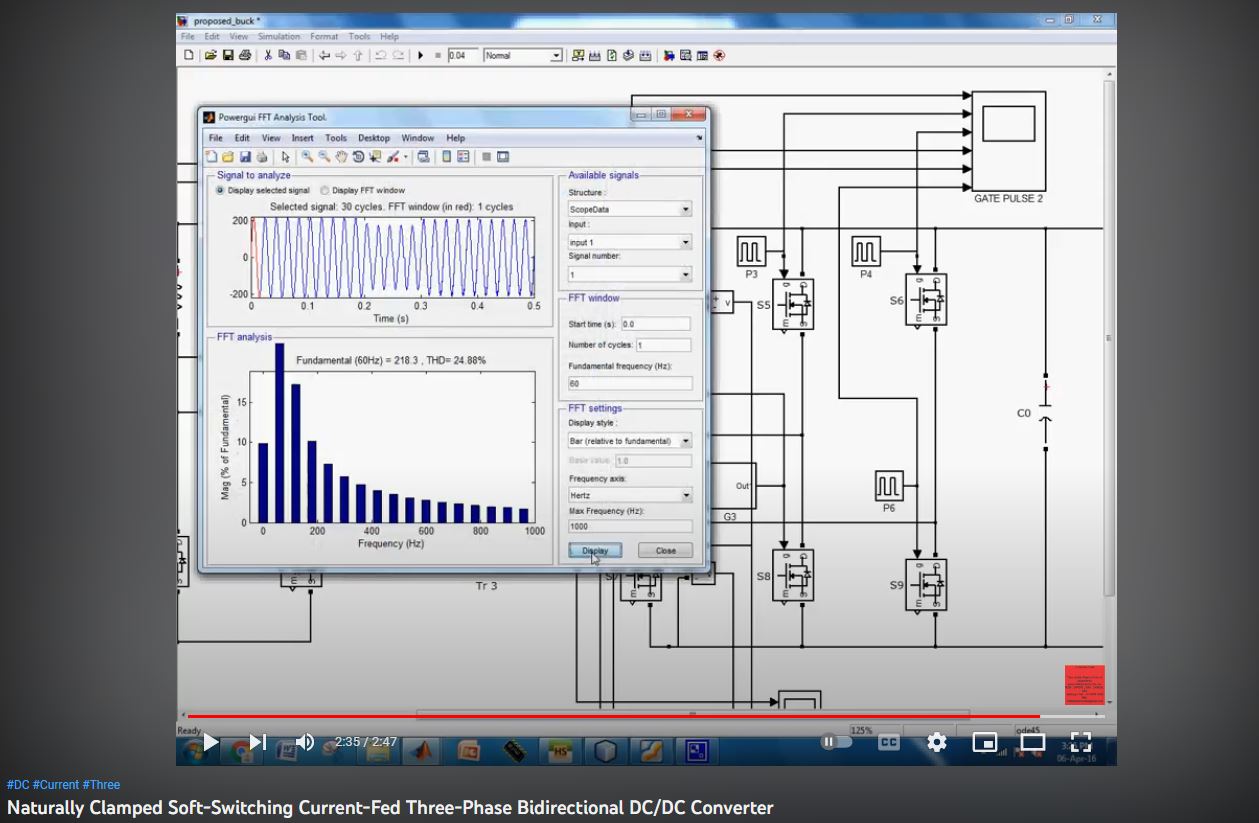 Naturally Clamped Soft-Switching Current-Fed Three-Phase Bidirectional DC_DC Converter project simulation thumbnail for Power Electronics Engineering