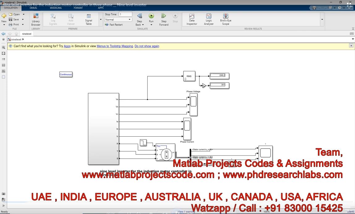 Nine Level Inverter For The Induction Motor Controller In Three Phase __ Nine Level Inverter project simulation thumbnail for Mechanical, EV and Mechatronics Engineering