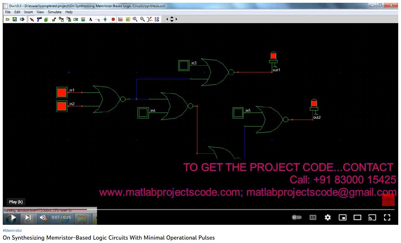 On Synthesizing Memristor-based Logic Circuits with Minimal Operational Pulses project simulation thumbnail for Electronics Engineering
