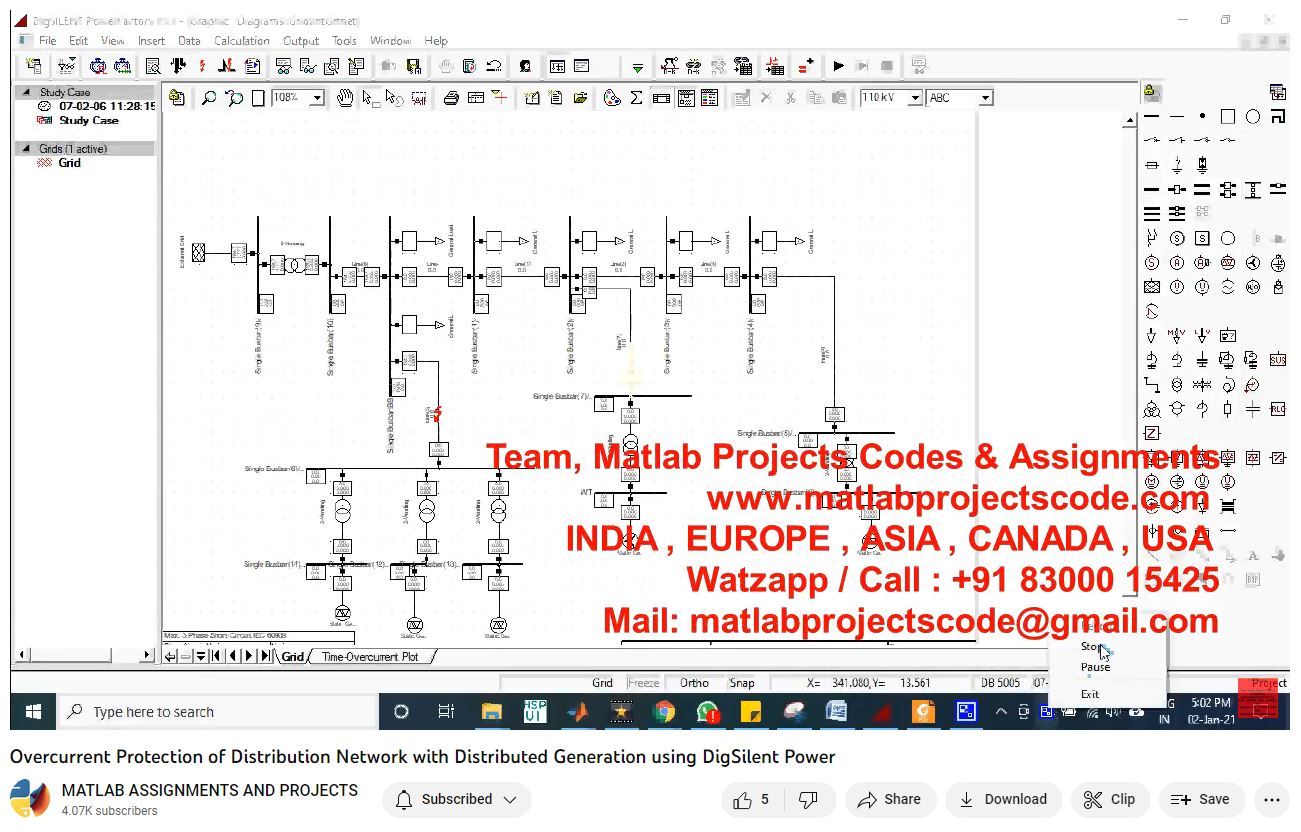 Overcurrent Protection Of Distribution | MATLAB Project