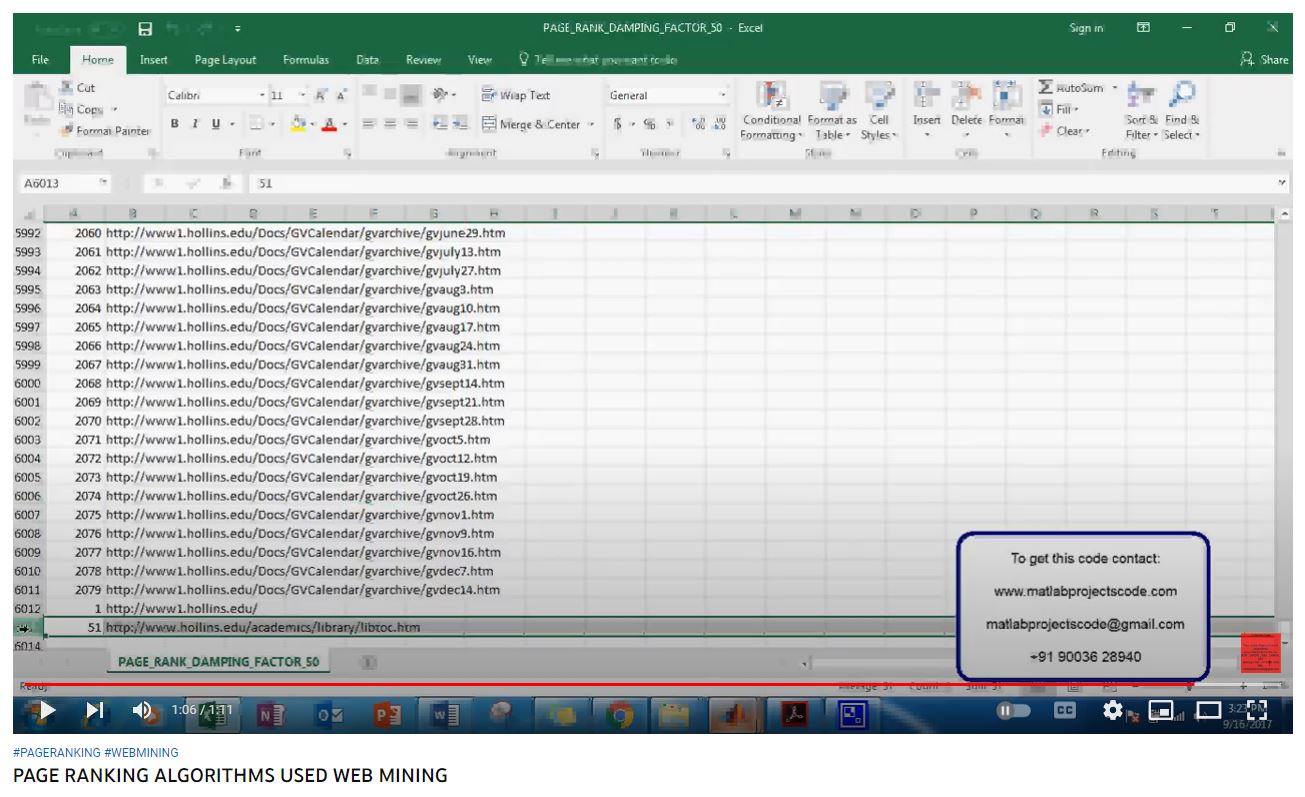 PAGE RANKING ALGORITHMS USED WEB MINING project simulation thumbnail for Electrical Engineering