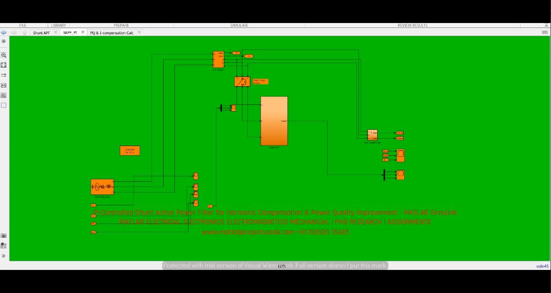 PI-Controlled Shunt Active Power Filter for Harmonic Compensation & Power Quality Improvement - MATLAB Simulink project thumbnail image