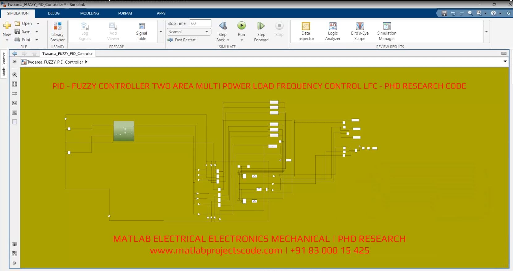 Pid - Fuzzy Controller Two Area Multi Power Load Frequency Control Lfc - Phd Research Code project simulation thumbnail for Renewable Energy Engineering