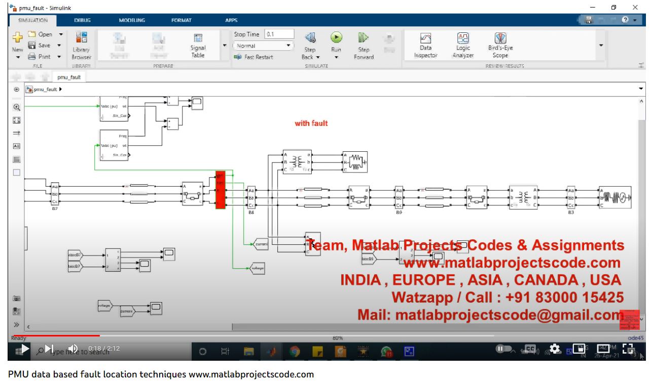 Pmu Data Based Fault Location Techniques | MATLAB Project
