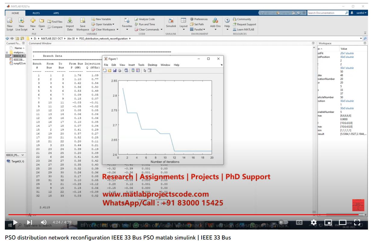 Pso Distribution Network Reconfiguration Ieee 33 Bus Pso Matlab Simulink - Ieee 33 Bus project simulation thumbnail for Electrical Engineering