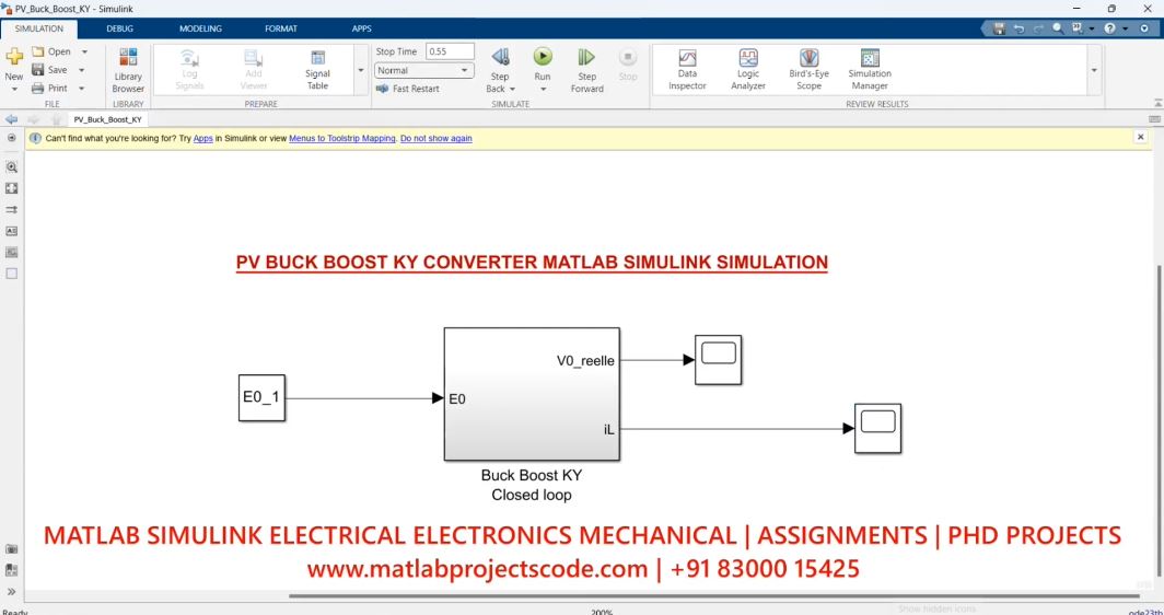 Pv Buck Boost Ky Converter Matlab Simulink Simulation-Electrical project simulation thumbnail for Renewable Energy Engineering