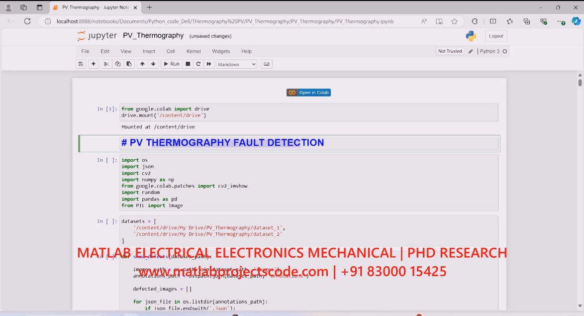 Pv Thermography Fault Detection In Solar Panels project simulation thumbnail for Renewable Energy Engineering