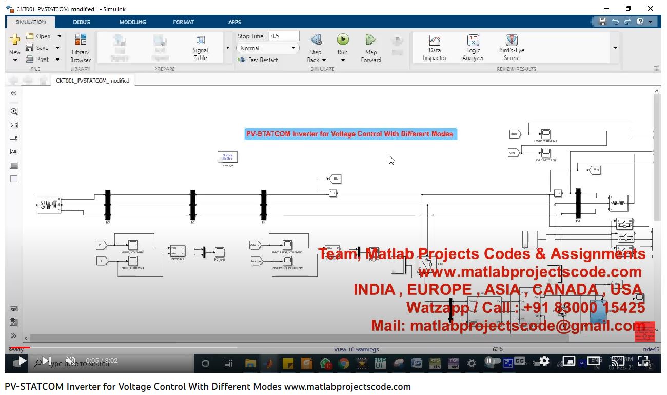 Pv-Statcom Inverter For Voltage Control With Different Modes project simulation thumbnail for Renewable Energy Engineering