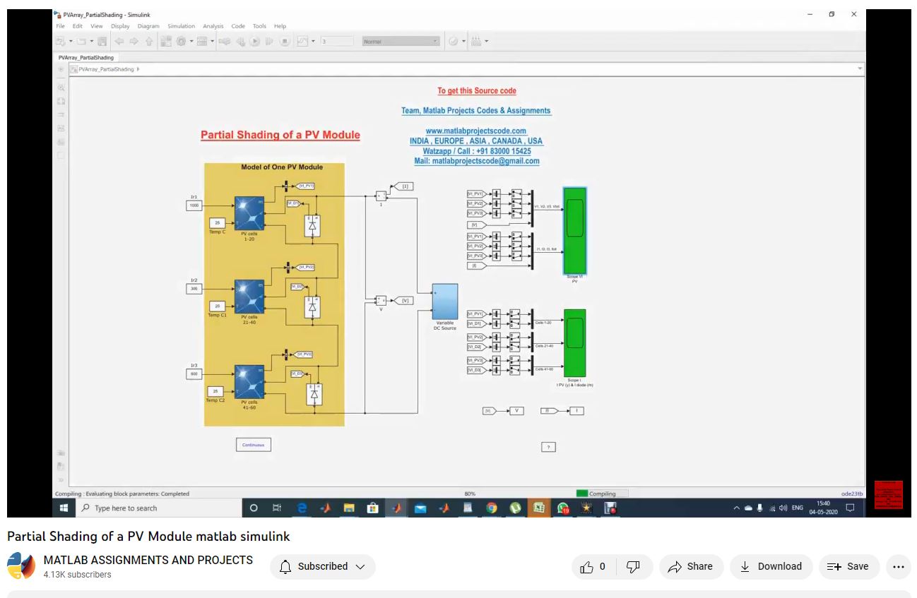 Partial Shading Of A Pv Module project simulation thumbnail for Renewable Energy Engineering