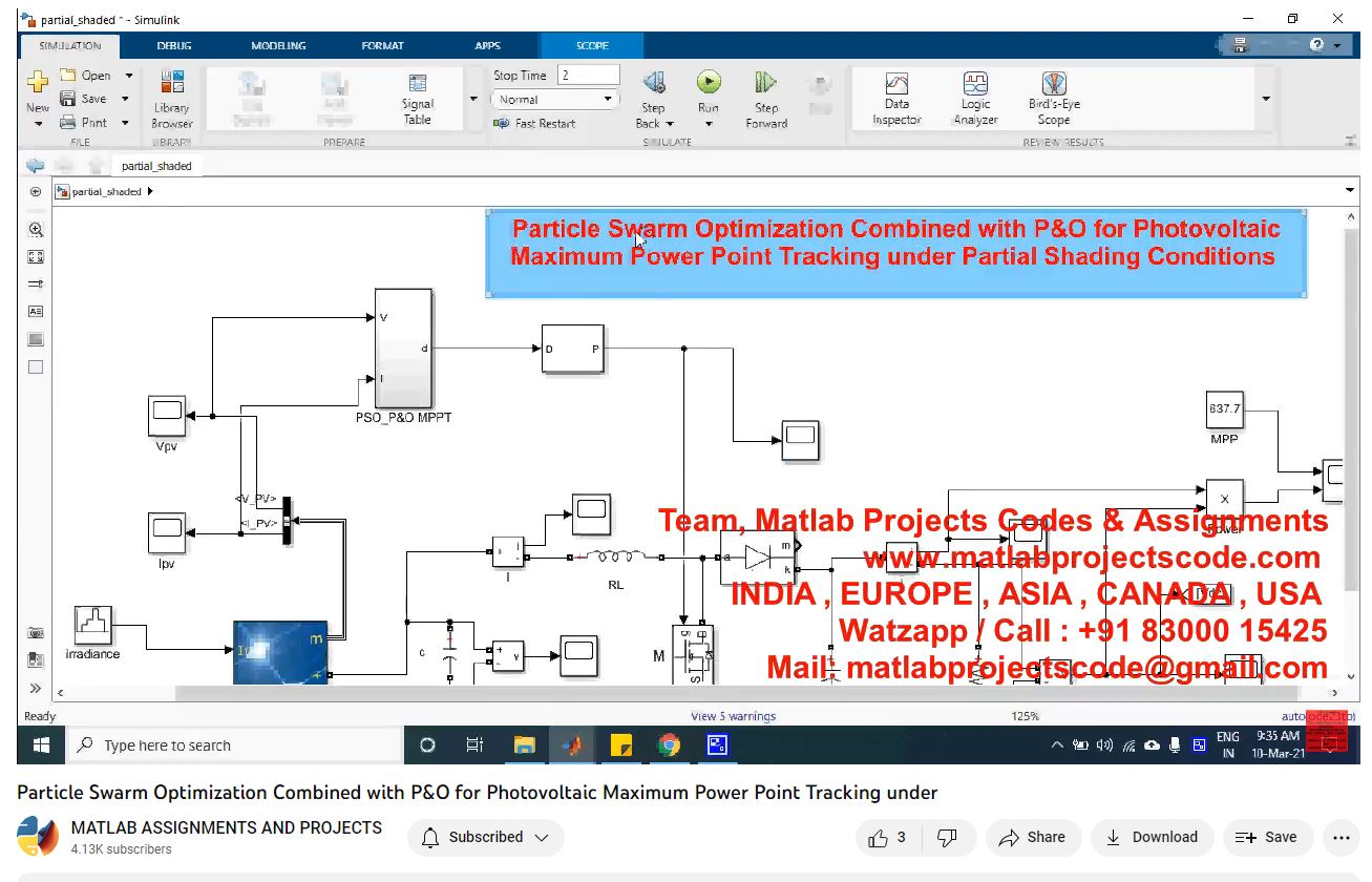 Particle Swarm Optimization Combined With P O For Photovoltaic Maximum Power Point Tracking Under Partial Shading Conditions project thumbnail image