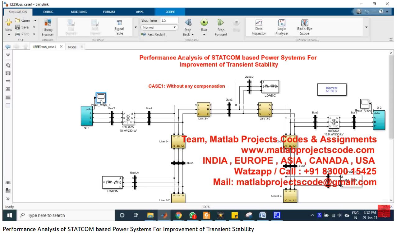 Performance Analysis Of Statcom Based Power Systems For Improvement Of Transient Stability project simulation thumbnail for Renewable Energy Engineering